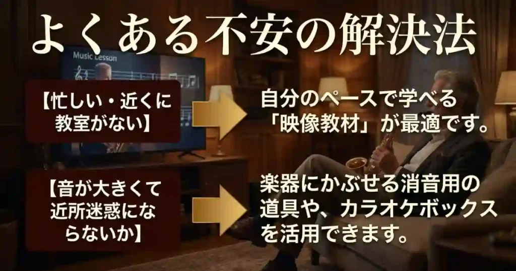 よくある不安の解決法のスライド