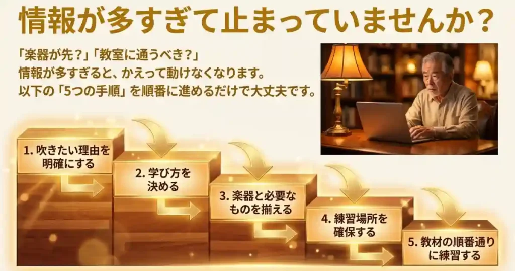 サックスを独学で始めるための順序をステップごとに解説!