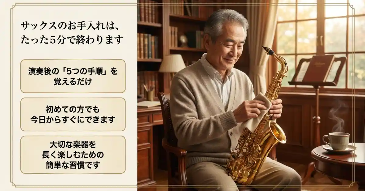 サックスのお手入れ方法｜初心者でもできる演奏後の5ステップ