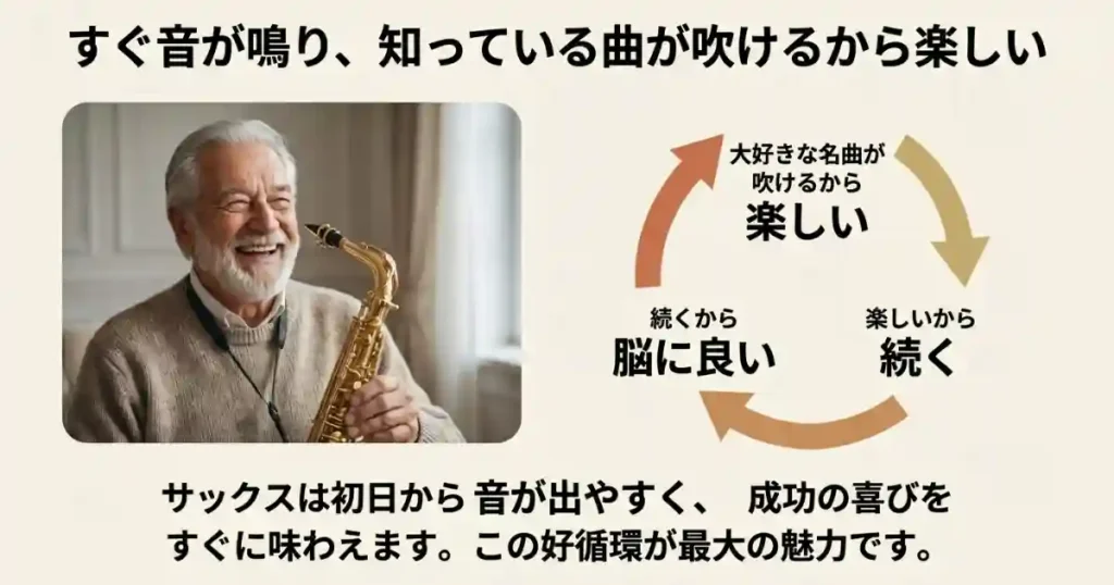 初心者でもすぐに「音が出る」から楽しく続けられる
