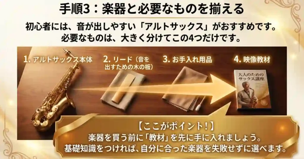 楽器と必要なものを揃える